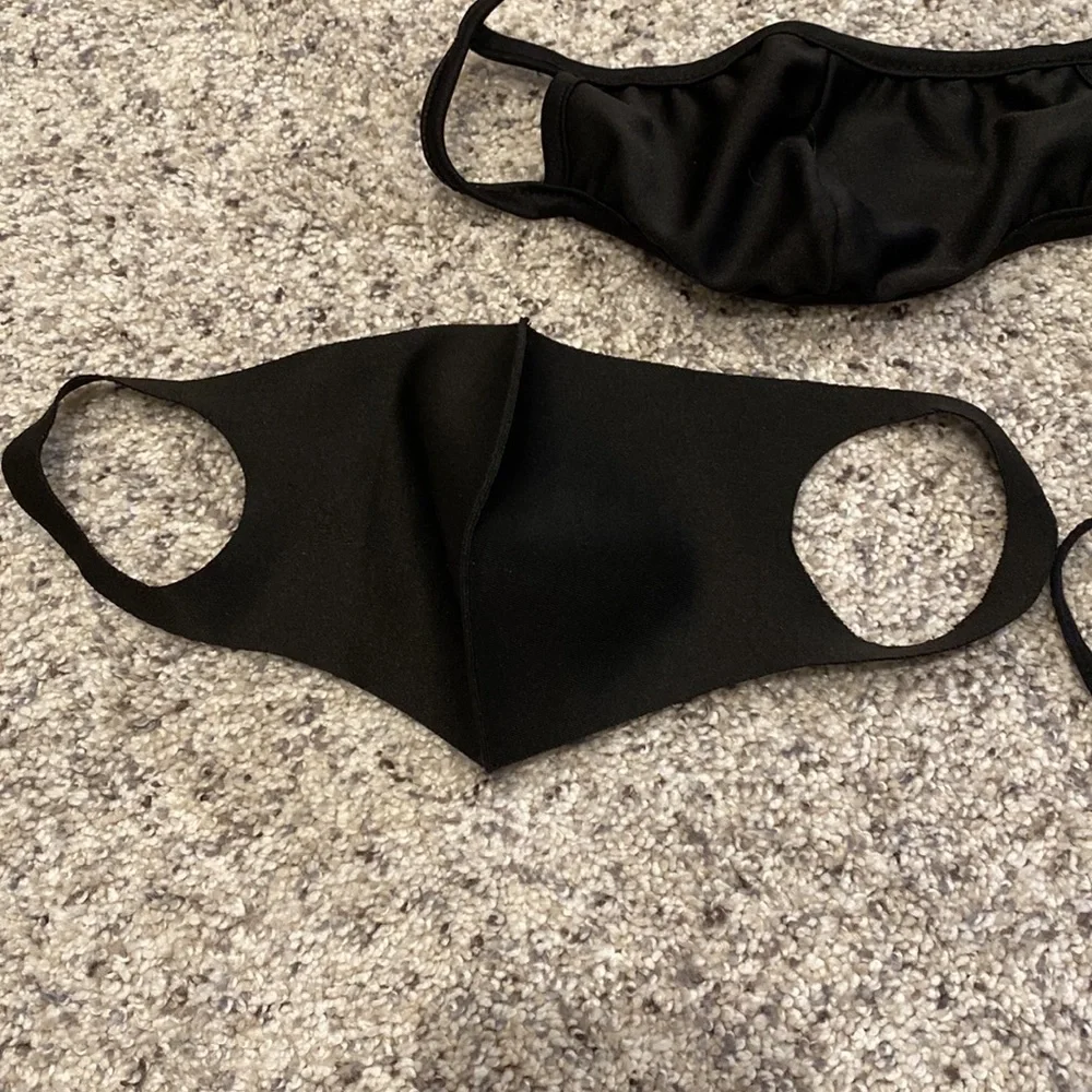 15 cloth nylon face masks black